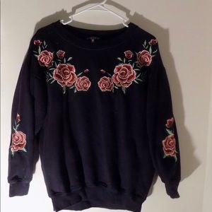 Floral embroidered pullover